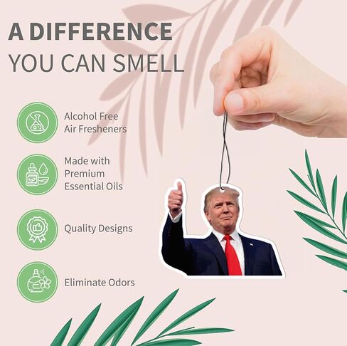 Trump Merchandise, Donald Trump Car Air Freshener, Trump Car Air Freshener, Donald Trump Gifts, Trump Car Accessories, Trump Car Fresheners Long Lasting, Trump Car Fresheners item (5pcs) in Saudi Arabia
