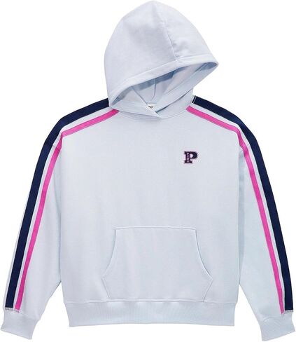 Victoria's Secret Pink Ivy Fleece Campus Pullover Hoodie Multicolor/Hydrangea Blue New in Saudi Arabia
