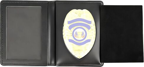Law Enforcement Badge Holder Wallet, Eagle Shape Badge Holder, Hidden Police Wallet, Shield Wallets (Black Genuine Leather) in Kuwait