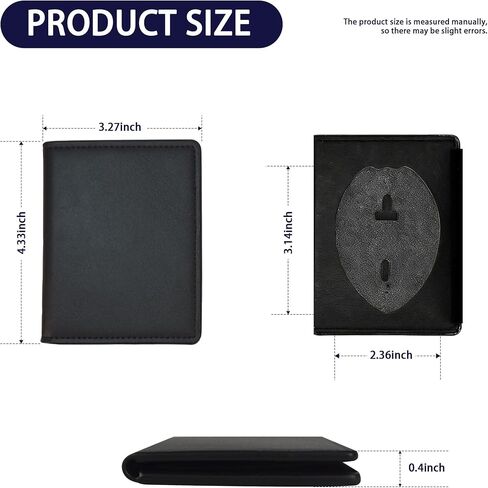 Law Enforcement Badge Holder Wallet, Eagle Shape Badge Holder, Hidden Police Wallet, Shield Wallets (Black Genuine Leather) in Kuwait