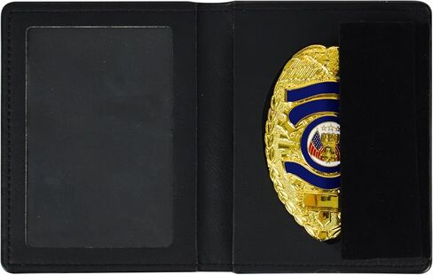 Law Enforcement Badge Holder Wallet, Eagle Shape Badge Holder, Hidden Police Wallet, Shield Wallets (Black Genuine Leather) in Kuwait