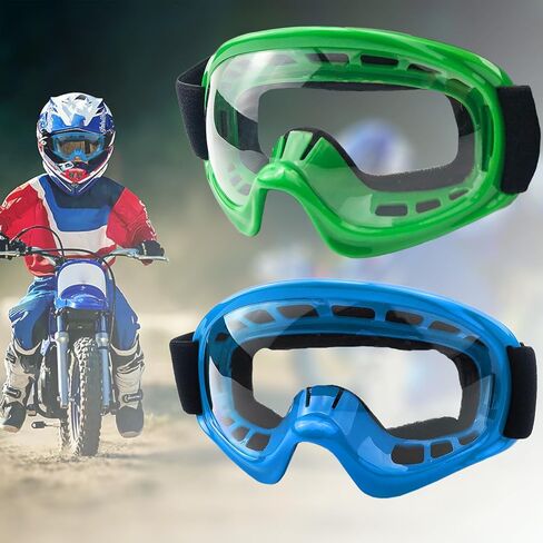 2-Pack Dirt Bike Goggles for Little Boys and Girls Adjustable Motorcycle ATV Motocross Riding Goggles for Youth in Kuwait
