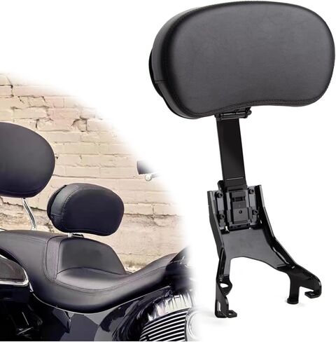 PANICAL Motorcycle For Indian 2020-2026 Challenger Pursuit Driver Backrest Quick Release Adjustable Driver Rider Backrest Sissy Bar Black Leather (Black backrest) in Saudi Arabia