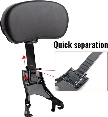 PANICAL Motorcycle For Indian 2020-2026 Challenger Pursuit Driver Backrest Quick Release Adjustable Driver Rider Backrest Sissy Bar Black Leather (Black backrest) in Saudi Arabia