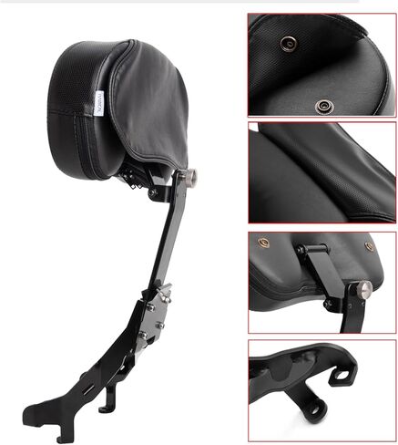PANICAL Motorcycle For Indian 2020-2026 Challenger Pursuit Driver Backrest Quick Release Adjustable Driver Rider Backrest Sissy Bar Black Leather (Black backrest) in Saudi Arabia