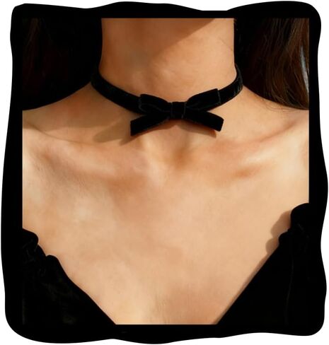 Velvet Bow Choker Necklace for Women Boho Satin Ribbon Collar Necklaces Delicate Christmas Necklace Goth Sexy Chokers Necklaces Vintage Jewelry in Saudi Arabia