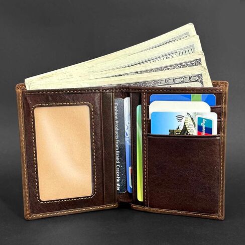 Genuine Leather Wallet Skull Slim Card Wallet for Men Bifold Card Holder Wallet Minimalist Front Pocket Purse With Chain in Kuwait