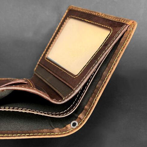 Genuine Leather Wallet Skull Slim Card Wallet for Men Bifold Card Holder Wallet Minimalist Front Pocket Purse With Chain in Kuwait