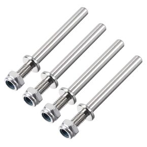 uxcell 5/32 Inch Diameter x 1.7 Inch Length Landing Gear Steel Axle Shaft Drive Axle with Nuts for RC Airplane - 4PCS