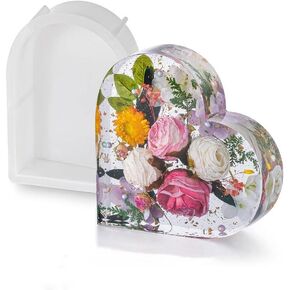 Heart Resin Mold Large, Heart Resin Molds Silicone 9.8inch x 8.6inch x 2inch Large Epoxy Resin Silicone Molds for Flowers Preservation Resin Art Casting DIY Wedding Valentine Gift Home Decors
