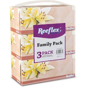 Reeflex Premium Facial Tissues 230 Sheets Per Box, 2-Ply Soft Touch, Gentle and Durable in A Stylish Box - 4 Total Boxes, 970 Sheets Family Pack