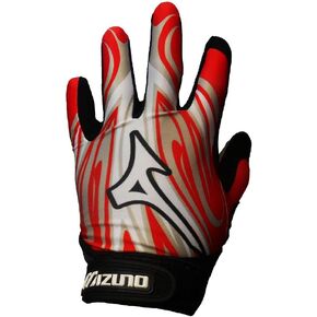 Mizuno Adult Parashock Batting Gloves (Scarlet/Black, Small)