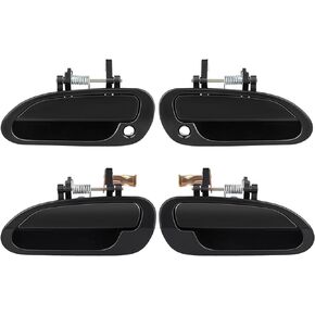 ECCPP Door Handles Exterior Outer Outside Front Rear Passenger Driver Side Replacement for 1998 1999 2000 2001 2002 for Honda for Accord Black(4pcs)