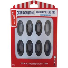 AMT Unknown Red Line Tires Parts Pack (Works with Many Vintage Muscle, Custom & Street Rod car Kits), 1:25 (AMTPP013)