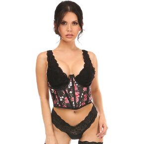 Daisy corsets womens Lavish Floral Satin Open Cup Waist CincherCorset