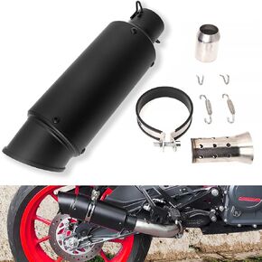 DREAPATS كاتم صوت عادم معدل سهل الارتداء مع كاتم صوت متوافق مع دراجة نارية Grom ATV Dirt Bike Street Bike Scooter قطر الأنبوب 38 مم - 51 مم عادم، أسود