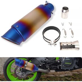 DREAPATS كاتم صوت عادم معدل سهل الارتداء مع كاتم صوت متوافق مع دراجة نارية Grom ATV Dirt Bike Street Bike Scooter قطر الأنبوب 38 مم - 51 مم عادم، أسود