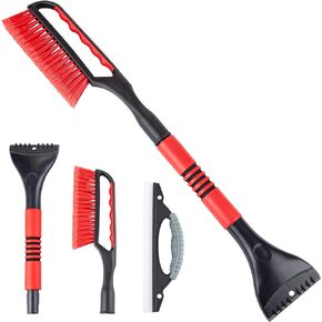 CARTMAN 49.5″ Extendable Ice Scraper Snow Brush, Detachable Snow Remover for Cars, Trucks, SUV, Windshield, Equipped with Window Ice Scraper, No Scratch