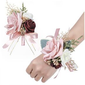 YSUCAU Corsage and Men Boutonniere Set for Wedding