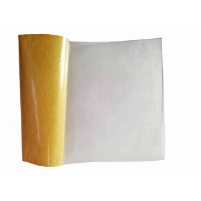 High Temperature Thin Transparent Silicone Rubber Sheet with Adhesive, 60 A Durometer, 0.04" Thickness, 11.8" Width, 13" Length