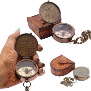 RII to My Daughter Gifts from Dad, Solid Brass Directional Engraved Compass, Baptism Gifts for Girls, Graduation Gifts, Wedding Gifts for Daughter, First Confirmation Gifts for Girls
