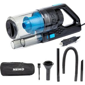 NEIKO 53730A Portable Car Vacuum Cleaner Wet Dry, Wet Vacuum Cleaner for Car or Vehicle, High Power, and Small Vacuum for Car Detailing, 12V Car Vacuum by DC Power, Works Best for Automotive or Boat