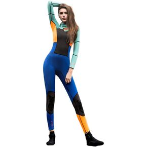 Micosuza Womens Full Wetsuits Premium 1.5mm Neoprene Long Sleeve Long Leg Back Zip for Diving Snorkeling Swimming