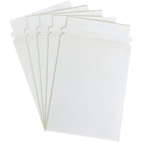 25 Pack 7 x 9 Inches White Cardboard Mailers with Self Seal Adhesive Flap