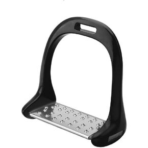 Yosoo Stirrups for Saddle, Wide Stirrups, Horse Riding Stirrups Stirrup Irons Aluminum Stirrup with Stainless Steel Anti-Slip Pad for Equestrian Saddle(Black)
