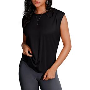 Workout Tank Tops for Women Crewneck Flowy Loose Fit Sleeveless Athletic Gym Tops Running Yoga Shirts Muscle Tank
