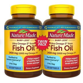 MUNCHIE MIX Burp-Less Ultra Omega 3 from Fish Oil 1400 mg. Softgels (65 ct., 2pk.)