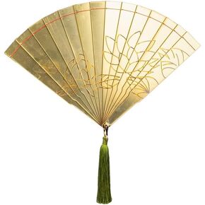 Gerrit Cosplay Fan with Anime Costume Prop Folding Fan Pendant Gold for Adult in Saudi Arabia