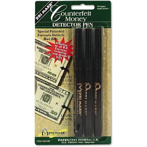 Dri-Mark Money Counterfeit Bill Detector Pen for Use w/U.S. Currency, 3/Pack