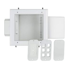 DATA COMM Electronics 45-0251-WH Recessed AV/HDMI Cable with Expandable Media Box and 4.0 Dual USB Ports,White