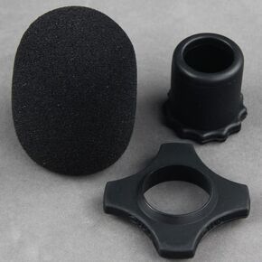 OriGlam Shakeproof Anti-Rolling Wireless Handheld Microphone Mic Protection Silicone Ring & Bottom Rod Sleeve Holder for KTV (Black)