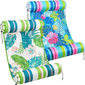 2 Pack Swimming Pool Hammock - Inflatable Pool Floats for Adults Portable Swimming Rafts Multi-Purpose Floating Hammock Water Lounge Chair Drifter for Beach Party