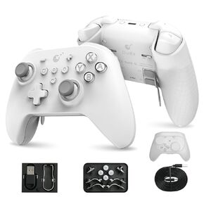 WeChip [No Drift] GuliKit KK3 Max Bluetooth Controller, Kingkong 3 Max Wireless Controller for Switch/Switch OLED, Hall Effect Joystick/Triggers, Maglev/Rotor/HD Vibration, Hyperlink Adapter (Gray)