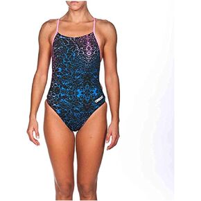 Arena Women's Storm Booster Back One Piece Fl Mirtilla/Leaf