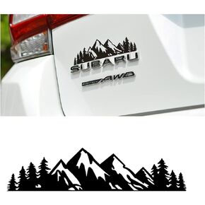 XINLIYA Mountain Tree Sticker Decals, 7x2 inches, Premium PVC Material, Universal for Car, SUV, Truck, Laptop, Wall, Black