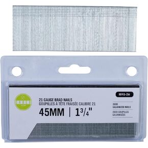 Nails M/45-2M 21 Gauge Brads, Galvanized, 1-3/4-inches, 45mm, 2000 Pack, (1-3/4")