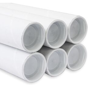 MagicWater Supply Mailing Tube - 1.5 in x 24 in - White - 6 Pack - for Shipping and Storage of Posters, Arts, Crafts, and Documents