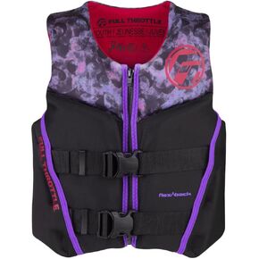 Full Throttle Youth Rapid Dry Flex Back Life Jacket, Pink