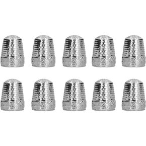 10Pcs Sewing Thimble,Metal Finger Thimbles Sewing Thimble Finger Protector DIY Crafts Sewing Tools(Silver)