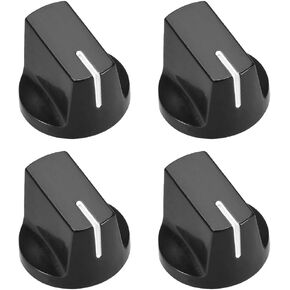 uxcell 4pcs 6.4mm Potentiometer Control Knobs for Electric Guitar Acrylic Volume Tone Knob Black
