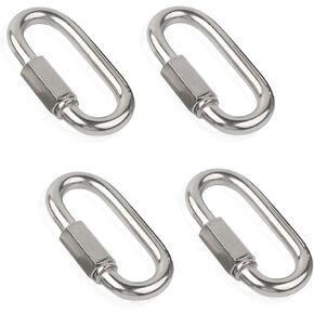 Lependor Quick Links, 304 Stainless Steel Carabiner D Shape Chain Links for Camping, Outdoor, Fence Gate Swings, Pet Dog