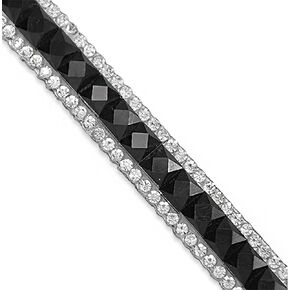 Trims by the Yard 3/8" Hot Fix Glass Rhinestone Banding Trim | Black | (5 Yard Cut)