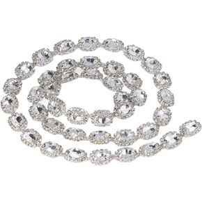 1 Yard Rhinestones Trim Colored Glaze Claw Chain Roll Shiny Rhinestone Strip for DIY Art Craft Clothes Wedding Party Decoration