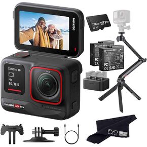 Insta360 Ace Pro - Waterproof Action Camera Co-Engineered with Leica, Flagship 1/1.3" Sensor, 8K24, 4K120fps, 2.4" Flip Screen|Bundle Includes Multi Mount, Charger/2 Extra Batteries, 128GB Card