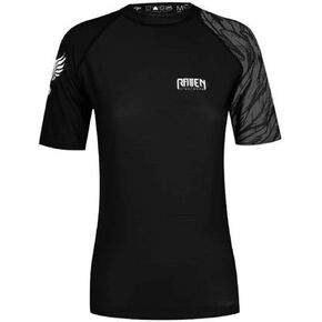 Women's Aerial Assault MMA BJJ Short Sleeve Rash Guard Black/Black