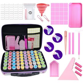 MIATTCLD Diamond Art Organizer Case 60 Slots Diamond Painting Storage Containers, Portable Diamond Painting Accessories and Tools Kit Box for DIY 5D Diamond Beads Art Craft in Kuwait